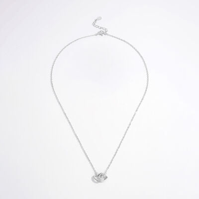 Explore More Collection - 925 Sterling Silver Inlaid Zircon Heart Necklace