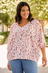 Explore More Collection - Plus Size Printed V-Neck Blouse