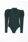 Explore More Collection - Puff Sleeve Mock Neck Bodysuit