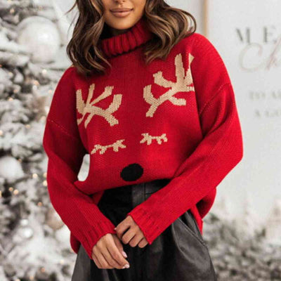 Explore More Collection - Rudolf Print Pullover Sweater
