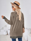 Explore More Collection - Contrast Mock Neck Long Sleeve T-Shirt