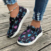 Explore More Collection - Printed Round Toe Flat Sneakers