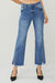 Explore More Collection - RISEN High Waist Raw Hem Slit Straight Jeans
