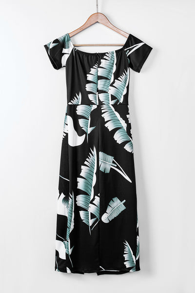 Explore More  Collection - Slit Printed Off-Shoulder Midi Dress