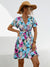 Explore More Collection - Printed Surplice Tie Waist Mini Dress