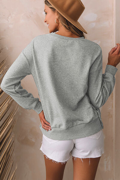 Explore More Collection - Round Neck Dropped Shoulder Sweatshirt