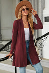 Explore More Collection - Open Front Long Sleeve Cardigan