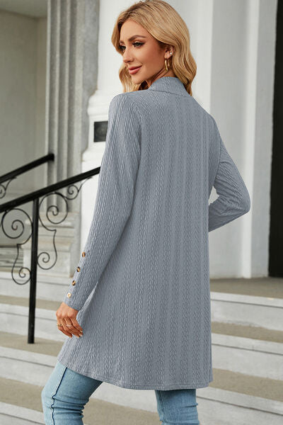 Explore More Collection - Open Front Long Sleeve Cardigan