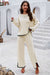 Explore More Collection - Contrast Trim Round Neck Top and Pants Set