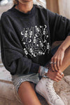 Explore More Collection - Explore More Collection - Skeleton Graphic Round Neck Long Sleeve Sweatshirt