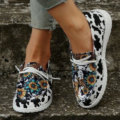 Explore More Collection - Sunflower Pattern Flat Loafers