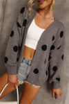 Explore More Collection - Polka Dot Open Front Cardigan