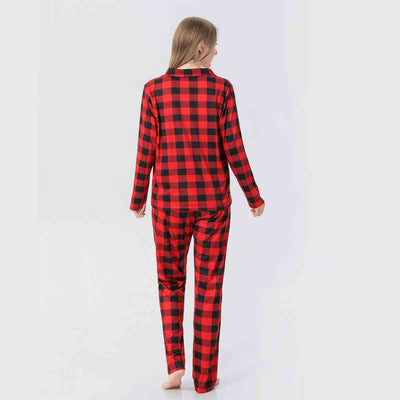 Explore More Collection - Women Plaid Collared Neck Shirt and Pants Set
