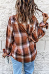 Explore More Collection - Collared Neck Long Sleeve Plaid Shirt