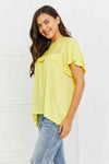 Explore More Collection - Culture Code Ready To Go Full Size Lace Embroidered Top in Yellow Mousse