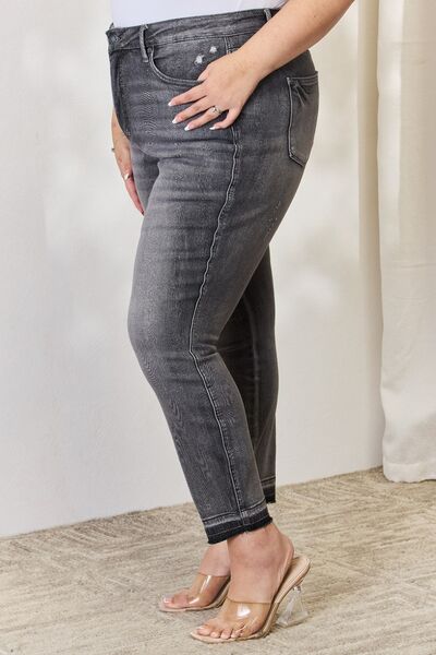Explore More Collection - Judy Blue Full Size High Waist Tummy Control Release Hem Skinny Jeans