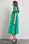 Explore More Collection - HEYSON Full Size Cotton Poplin Ruffled Tiered Midi Dress