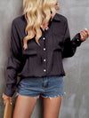 Explore More Collection - Pocketed Button Up Long Sleeve Shirt