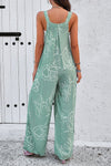 Explore More Collection - Printed Wide Strap Jumpsuit with Pockets