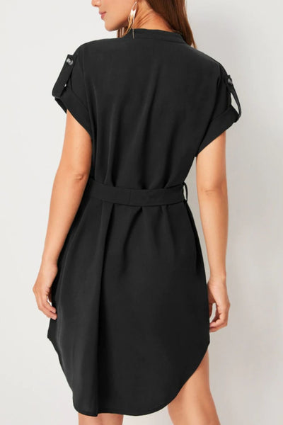 Explore More  Collection - Tied Notched Short Sleeve Dress