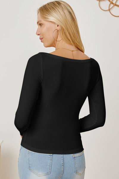 Explore More Collection - Square Neck Long Sleeve T-Shirt