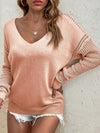 Explore More Collection - Openwork V-Neck Sweater