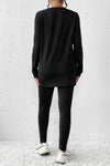 Explore More Collection - Round Neck Long Sleeve Top and Skinny Pants Set