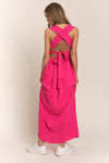 Explore More Collection - J.NNA Texture Crisscross Back Tie Smocked Maxi Dress