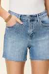 Explore More Collection - Judy Blue Full Size High Waist Rhinestone Decor Denim Shorts