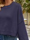 Explore More Collection - Round Neck Lantern Sleeve Sweater