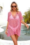 Explore More Collection - Openwork V-Neck Half Sleeve Cover Up