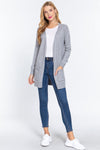 Explore More Collection - ACTIVE BASIC Open Front Long Sleeve Cardigan