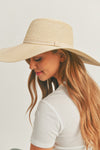 Explore More Collection - Fame Sequin Letter Graphic Wide Brim Straw Hat