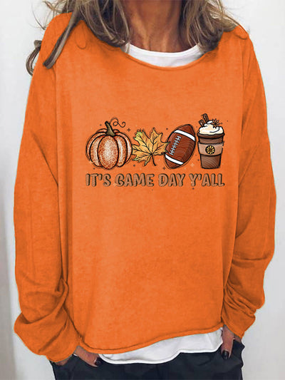 Explore More Collection - Full Size IT'S GAME DAY Y'ALL Graphic Sweatshirt