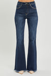 Explore More Collection - RISEN High Waist Raw Hem Flare Jeans