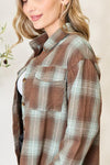 Explore More Collection - Double Take Plaid Dropped Shoulder Shirt