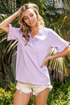 Explore More Collection - BiBi V-Neck Short Sleeve Blouse