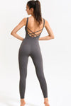 Explore More Collection - Crisscross Sleeveless Active Jumpsuit