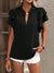 Explore More Collection - Ruffled Notched Short Sleeve Blouse