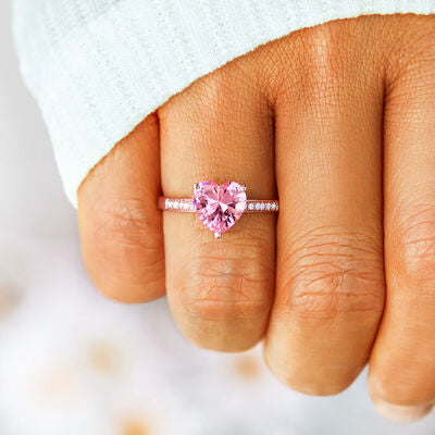Explore More Collection - Heart Zircon 925 Sterling Silver Ring