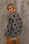 Explore More Collection - Polka Dot Open Front Cardigan