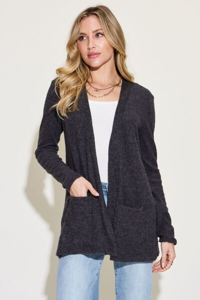 Explore More Collection - Zenana Open Front Long Sleeve Cardigan