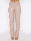 Explore More Collection - Leather High Waist Straight Pants