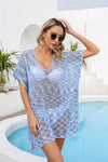 Explore More Collection - Openwork Slit V-Neck Cover Up