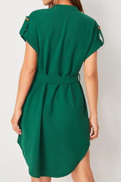 Explore More  Collection - Tied Notched Short Sleeve Dress