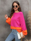 Explore More Collection - Color Block Round Neck Sweater