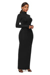 Explore More Collection - Mock Neck Long Sleeve Maxi Slim Dress