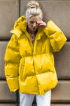 Explore More Collection - Pocketed Zip Up Hooded Puffer Jacket