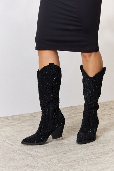 Explore More Collection - Forever Link Rhinestone Knee High Cowboy Boots