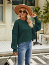 Explore More Collection - Round Neck Lantern Sleeve Sweater